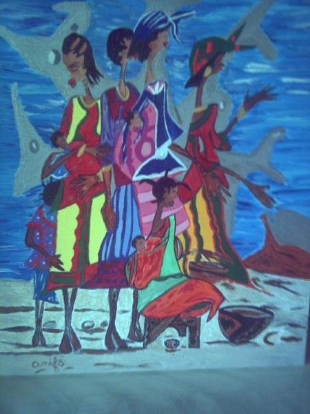 Femmes revenant du march&eacute;